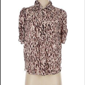 Maeve Short Sleeve Blouse Animal Print -Size 2